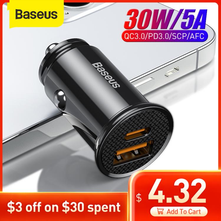 all in one place אביזרים Baseus 30W USB Car Charger Quick Charge 4.0 3.0 FCP SCP AFC USB PD Fast Charging Car Phone Charger For Huawei Xiaomi iPhone 12