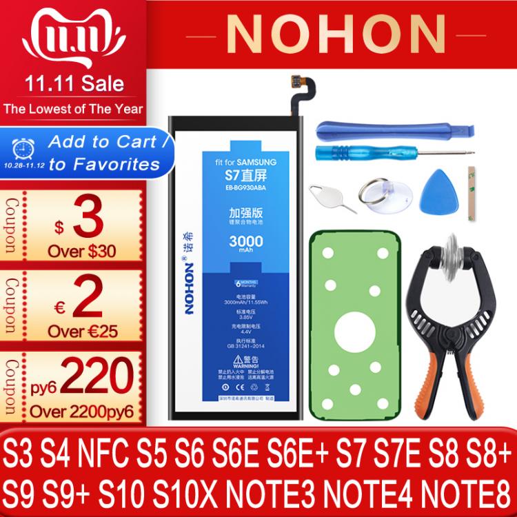 all in one place אביזרים NOHON Battery For Samsung Galaxy S7 S6 Edge S8 S9 Plus S10 S5 S4 S3 Note 8 4 3 NFC G920F G925F G930F G935F Replacement Bateria