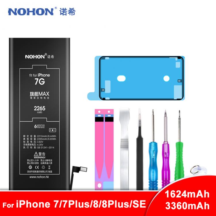all in one place אביזרים NOHON Battery For iPhone 7 8 Plus 7Plus 8Plus SE Bateria For iPhone7 Replacement Max Capacity Mobile Phone Batarya + Free Tools