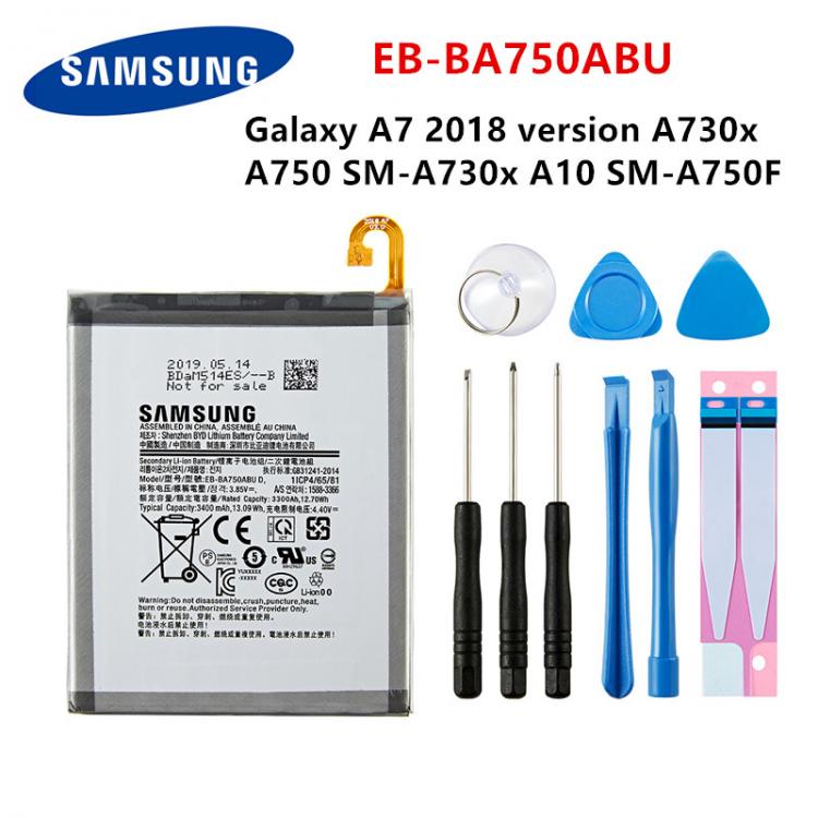 all in one place אביזרים SAMSUNG Orginal EB-BA750ABU 3400mAh Battery For SAMSUNG Galaxy A7 2018 version A730x  A750 SM-A730x A10 SM-A750F +Tools