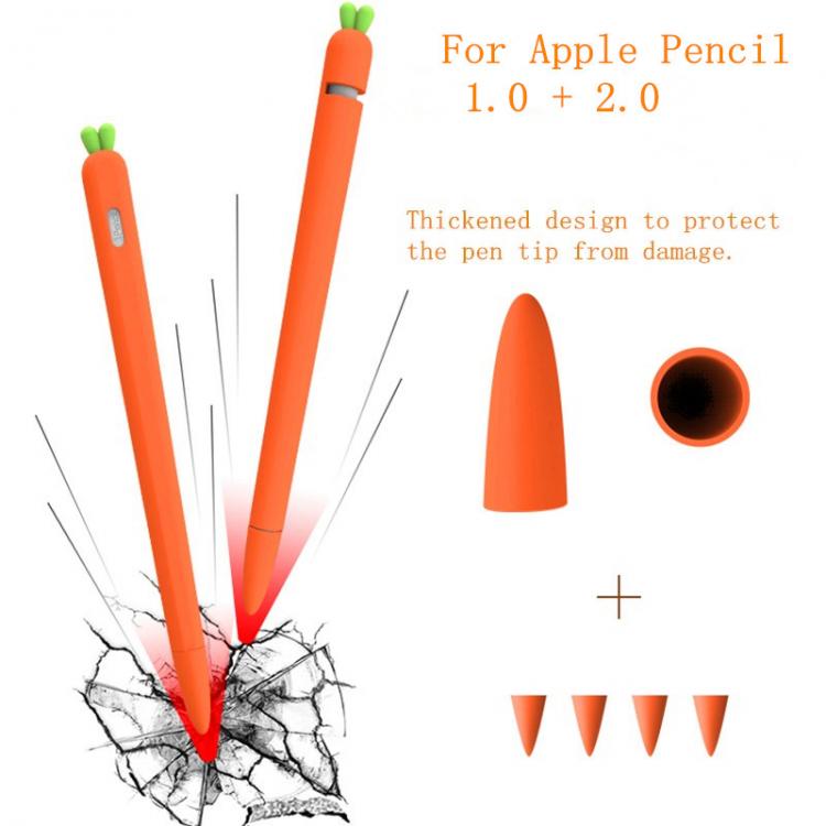 all in one place טאבלטים Cute Carrot Silicone Pencil Case For Apple Pencil 2/1 Case For iPad Tablet Touch Pen Stylus Cartoon Protective Sleeve Cover