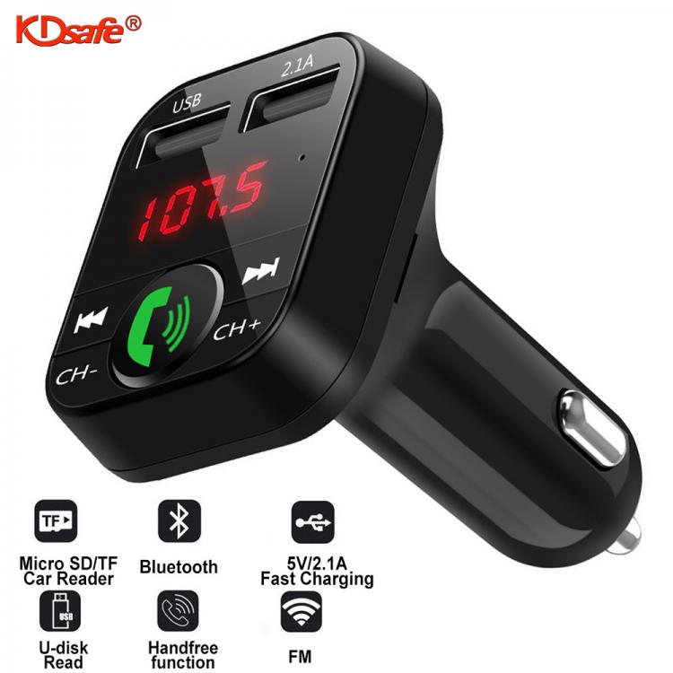 all in one place אביזרים KDsafe Bluetooth Wireless Car kit Handsfree FM Transmitter Dual USB Car Charger 2.1A MP3 Music Player TF/U Disk Car Accessories