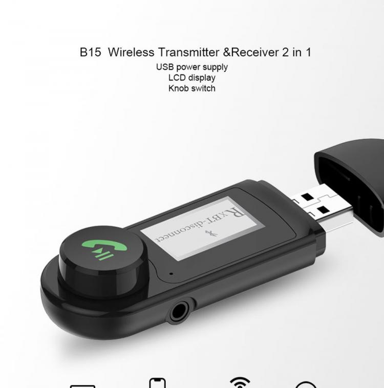 all in one place אביזרים Car Wireless Bluetooth Receiver USB Music Audio Transmitter Bluetooth with Display 3.5mm Aux Bluetooth 5.0 Car Hands-Free