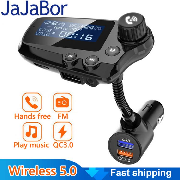 all in one place אביזרים JaJaBor Bluetooth 5.0 Car Kit Handsfree AUX Audio Receiver Car MP3 Player QC3.0 Quick Charge 1.8 Inch LCD Display FM Transmitter