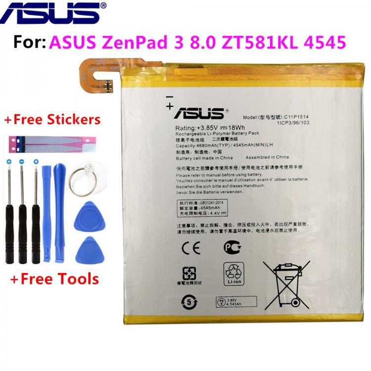 all in one place אביזרים Original ASUS C11P1514 Battery For ASUS ZenPad 3 8.0 ZT581KL 4545 4680mAh+Free Tools