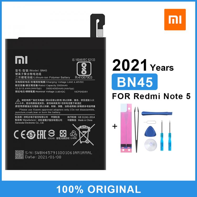 all in one place אביזרים Xiaomi Redmi Note 5 Original Phone Battery BN45 For Redmi Note 5 Replacement Battery 4000mAh With Free Tools
