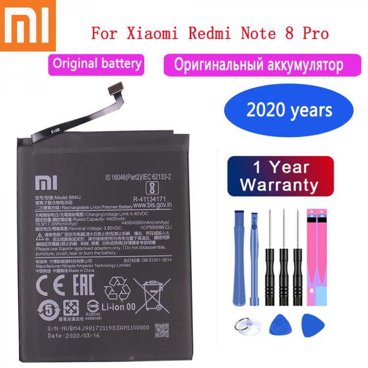 all in one place אביזרים 2020 Years 100% Original 4500mAh BM4J Battery For Xiaomi Redmi Note 8 Pro Note8 Pro Genuine Replacement Phone Battery Free Tools