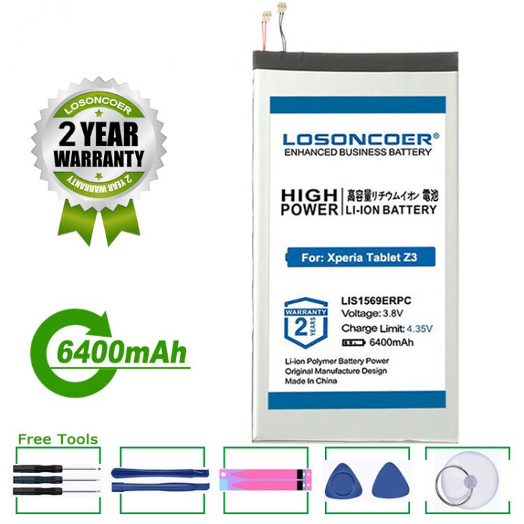all in one place טאבלטים LOSONCOER Battery 6400mAh LIS1569ERPC Tablet Battery For Sony Xperia Tablet Z3 Compact SGP611 SGP612 SGP621