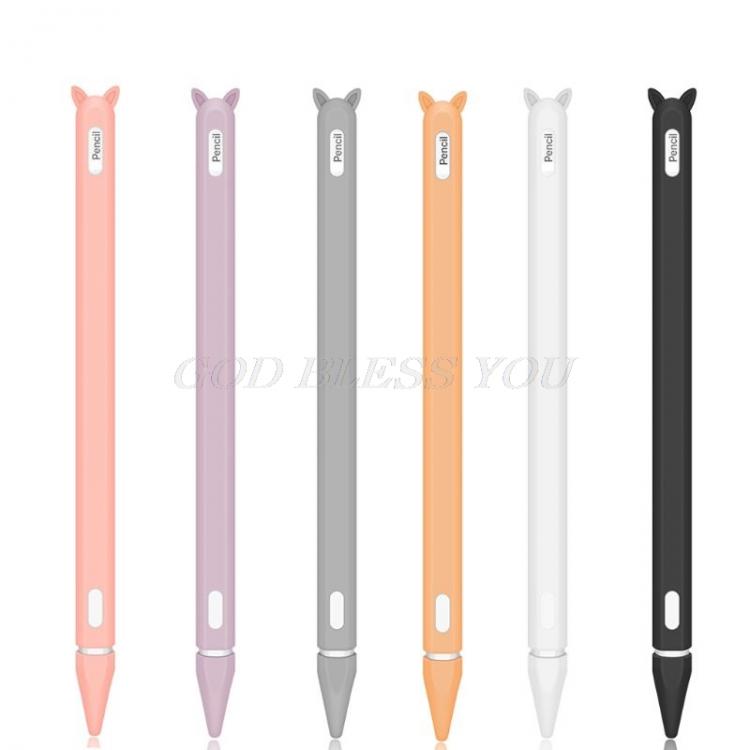 all in one place טאבלטים Cute Cat Ear Anti-scroll Silicone Protective Pouch Cap Holder Nib Cover Protective case Skin For Apple Pencil 2 for iPad Pencil