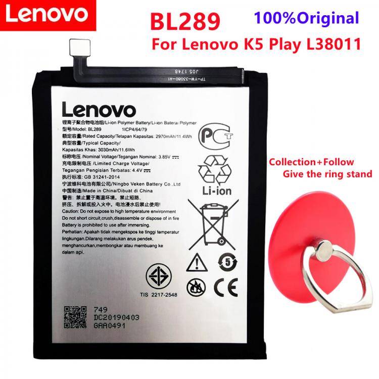 all in one place אביזרים 100% Original New BL289 for Lenovo K5 Play L38011 3030mAh battery High Quality Battery Collection+Follow Give the ring stand