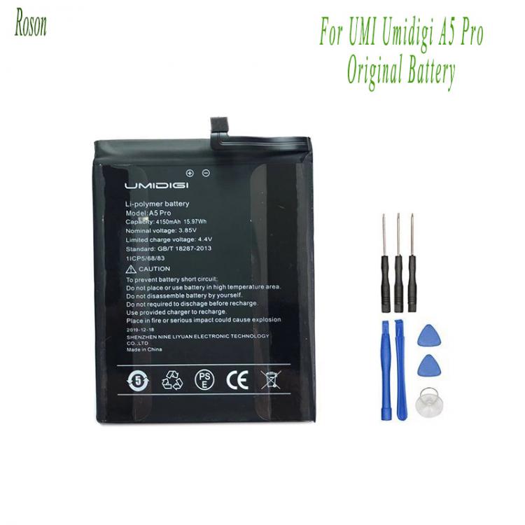 all in one place אביזרים Roson for UMI Umidigi A5 Pro Battery 4150mAh 100% New Replacement Parts Phone Accessory Accumulators With Tools