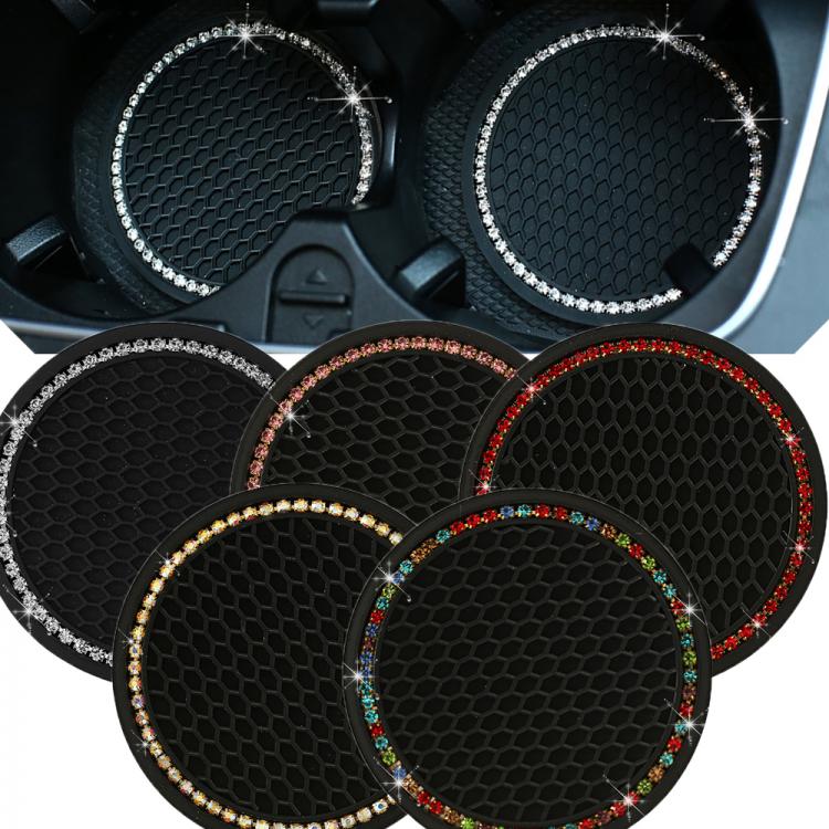all in one place אביזרים Rhinestone Car Water Cup Bottle Holder Anti-slip Mat Pad Silica Gel Non-slip Car Mat for Mini Cooper for Alfa Romeo Car Interior