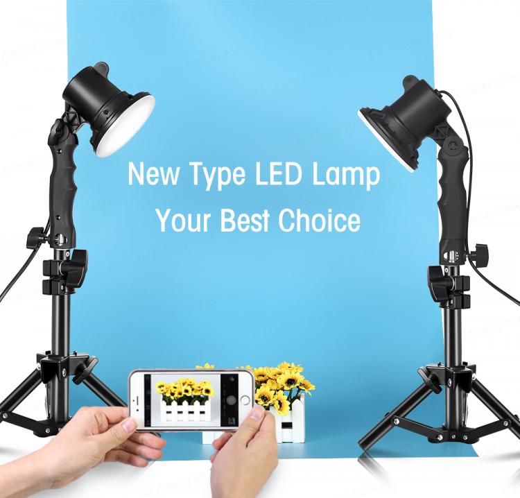 all in one place מצלמות ונלווים Photography LED Spotlight Lamp Bulb Handle Table Lighting Box With 37CM Light Tripod Stand For Photo Studio Portrait Phone