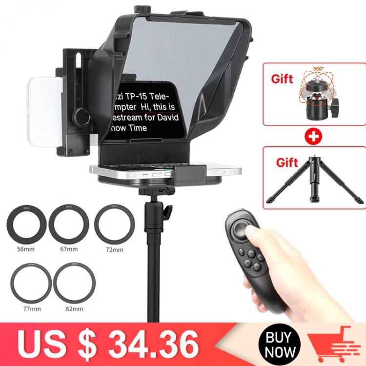 all in one place מצלמות ונלווים Ulanzi Smartphone and DSLR Recording Mini Teleprompter Portable Inscriber Mobile Teleprompter Artifact Video With Remote Control