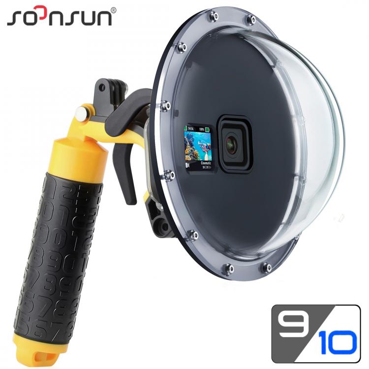 all in one place מצלמות ונלווים SOONSUN 45M Dome Port for GoPro Hero 9 10 Black Waterproof Diving Housing Case w/ Trigger Float Grip for Go Pro 9 10 Accessories