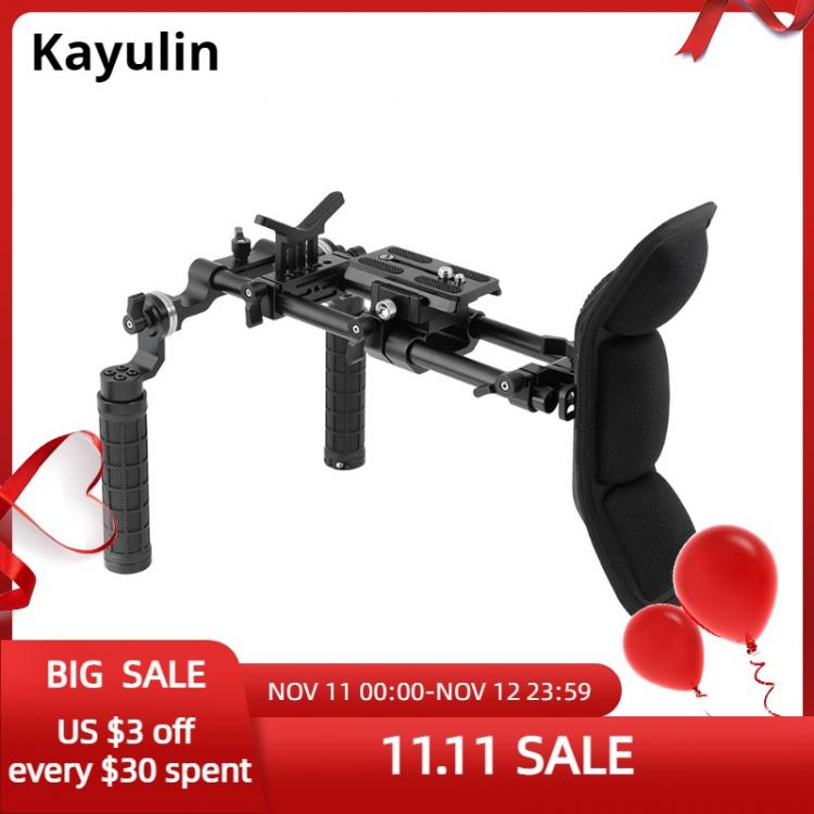all in one place מצלמות ונלווים Kayulin Chest Stabilizer Shoulder Support System Double Hand Grip 360° Adjustable With Lens Support For DSLR Cameras DV cameras