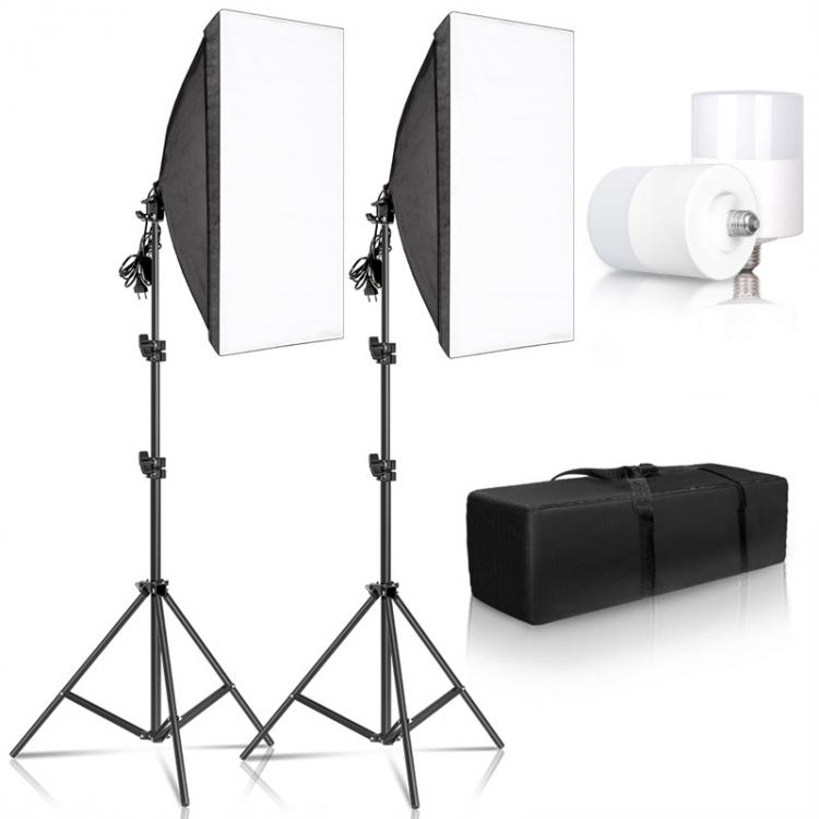 all in one place מצלמות ונלווים Studio Kit Photo Softbox Light Box Lighting Single Led Lamp with Tripod Photography Shooting Soft Box Flash E27 Accessories