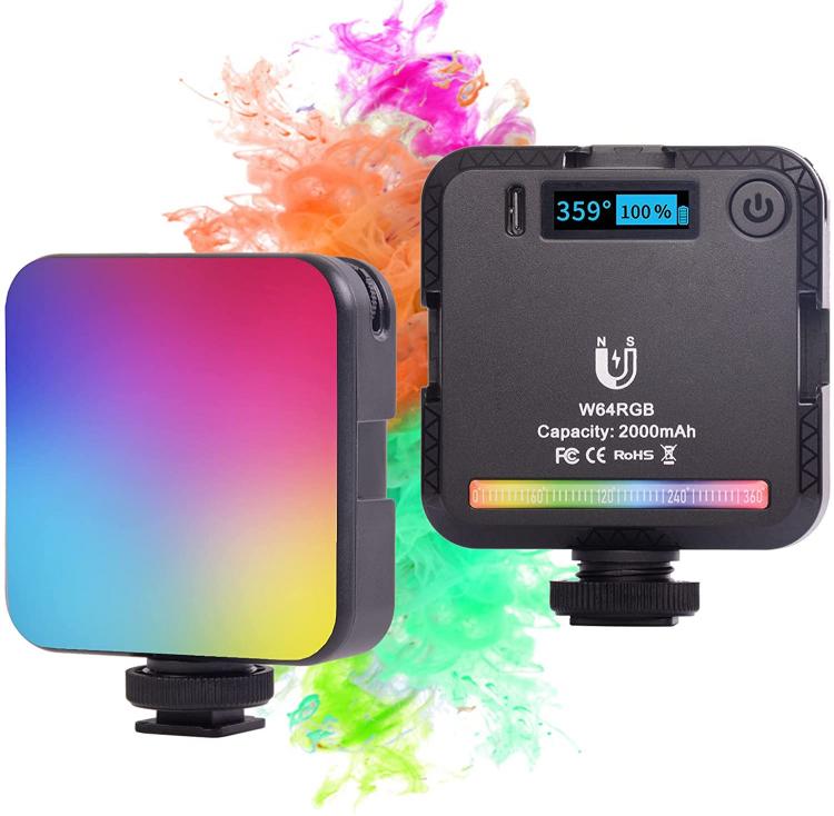 all in one place מצלמות ונלווים DF DIGITALFOTO W64RGB Mini RGB Video Magnetic Laptop LED Light with 3 Cold Shoe 2000mAh Rechargeable Battery Camera Lighting