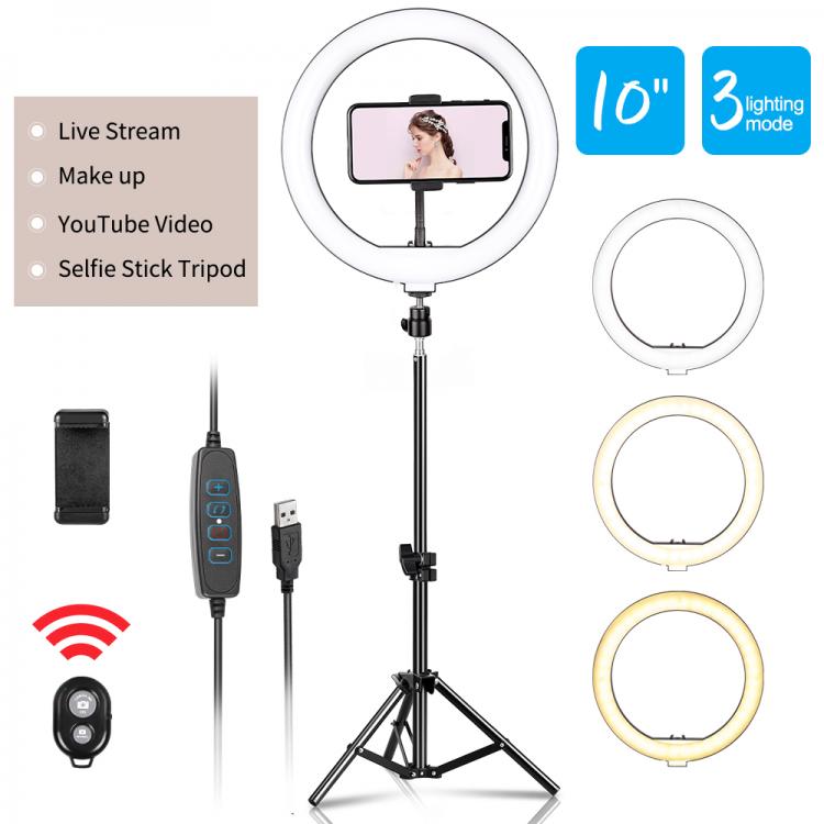 all in one place מצלמות ונלווים 10inch LED Ring Light Photography Selfie Ring Lighting with Tripod Stand for Smartphone Youtube Makeup Video Studio Ring Lamp