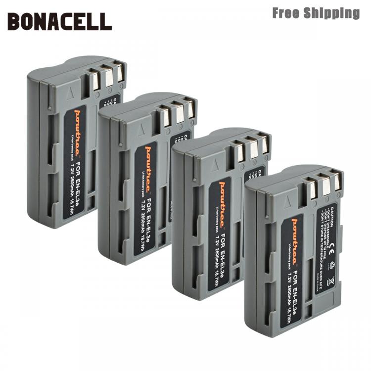 all in one place מצלמות ונלווים Bonacell 2600mAh EN-EL3e EN EL3e EL3a ENEL3e Digital Camera Battery for Nikon D300S D300 D100 D200 D700 D70S D80 D90 D50 L50