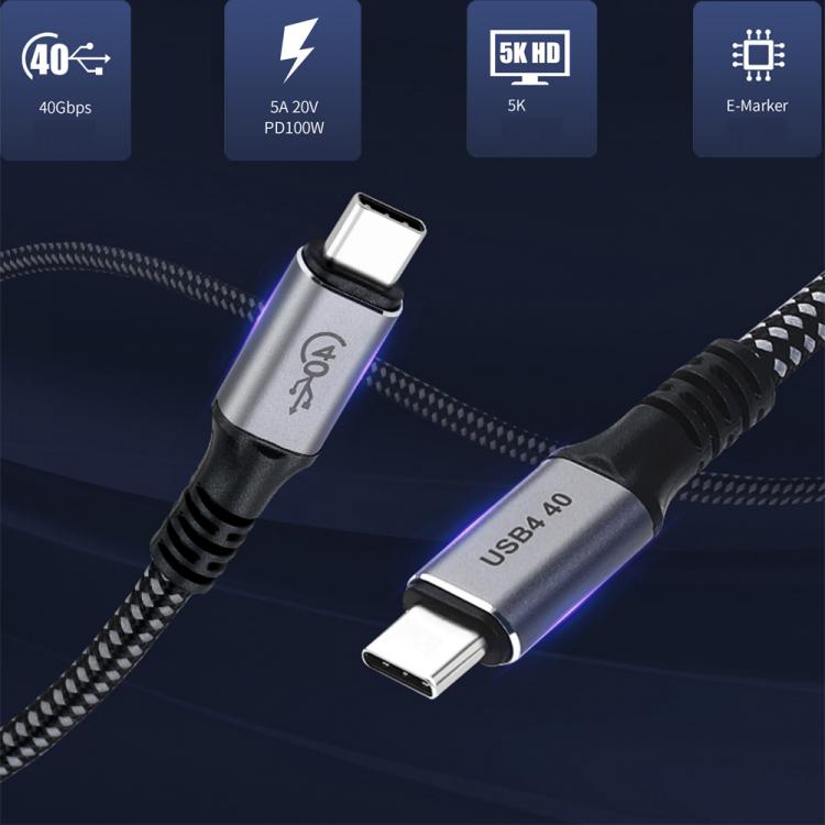 all in one place מצלמות ונלווים USB 4 Thunderbolt 3 Cable 100W 5A/20V 3.1 Fast PD Cable E-mark 40Gbps 5K/60Hz for Macbook Pro USB Type C Charger Data Cable