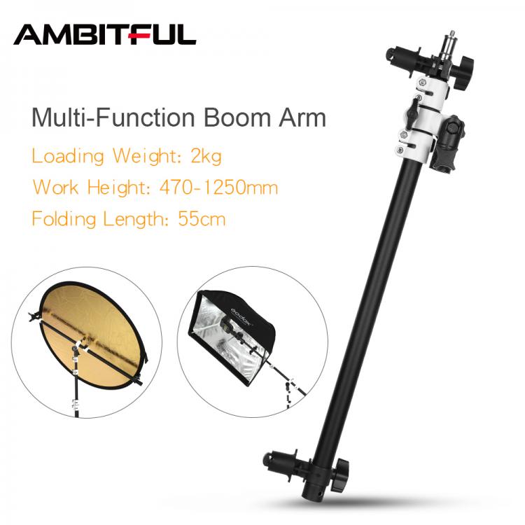 all in one place מצלמות ונלווים Holder Bracket Swivel Head Reflector Disc Arm Support with Telescopic Boom Arm Top Light Sandbag for Speedlite Mini Flash Strobe