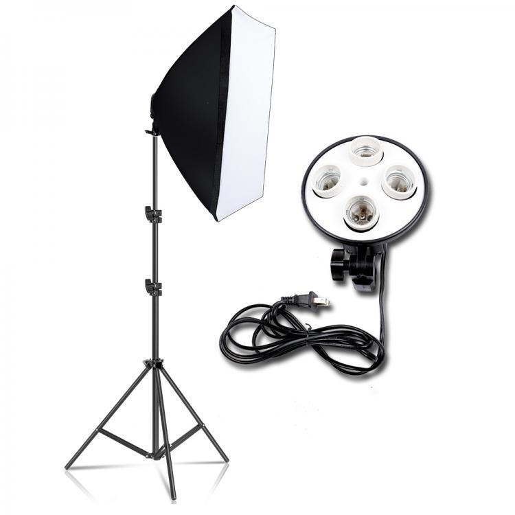 all in one place מצלמות ונלווים SH 50x70CM Photography Softbox Lighting Kit Four Lamp Softbox Kit Soft Box Equipment E27 Base For Photo Studio Kit Shooting