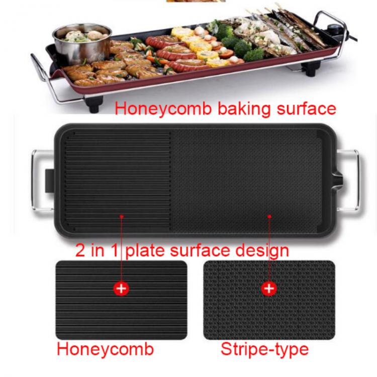 all in one place חצר וגינה Multi-function Electric Grills Home Baking Pan Smokeless Teppanyaki Barbecue Electric Griddles 220V Indoor BBQ machine