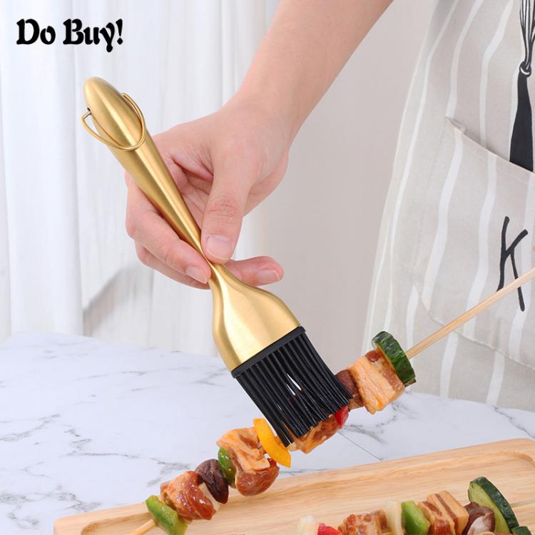all in one place חצר וגינה 1 Pcs Oil Brushes Stainless Steel Silicone Kitchen BBQ Grilling Baking Cooking Brushes Barbecue Cooking Tools