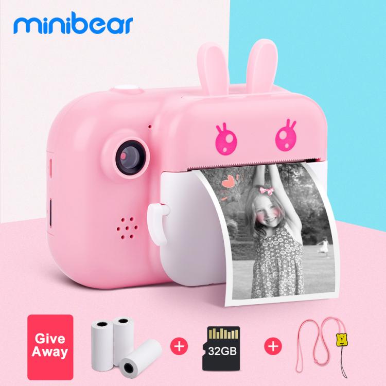 all in one place מצלמות ונלווים Minibear Children Camera For Kids Instant Camera Digital Video Camera For Children Photo Camera Toys For Girl Boy Birthday Gifts