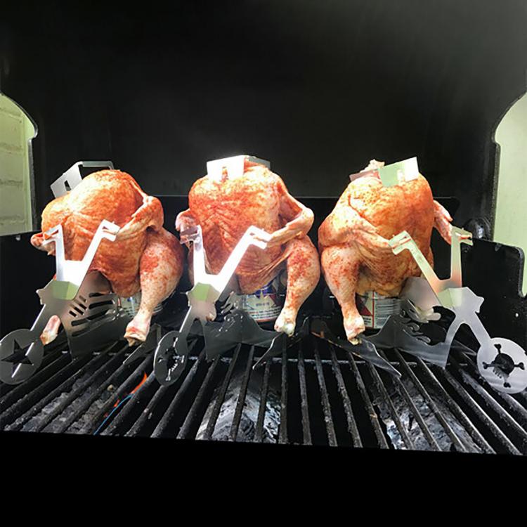 all in one place חצר וגינה Stainless Steel Chicken Leg Rack Roaster Stand Bbq Barbecue Tools Portable Barbecue Outdoor Camping Beer Chicken Grill Beşiktaş