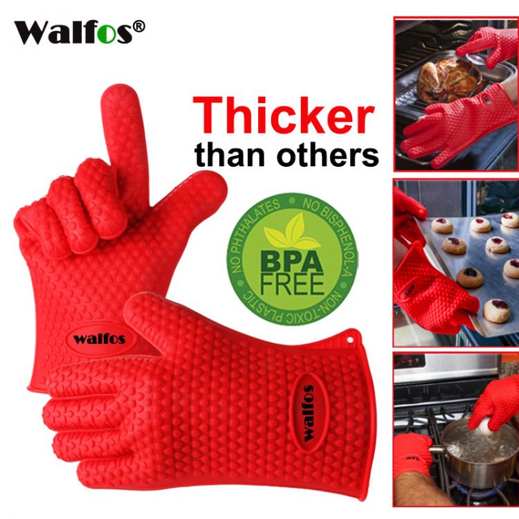 all in one place חצר וגינה WALFOS 1 Piece Food Grade Cooking Baking BBQ Glove Heat Resistant Silicone BBQ Grill Glove Barbecue Grilling Glove BBQ Tools