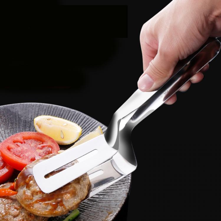 all in one place חצר וגינה Barbecue Clip Food Tongs Kitchen BBQ Tools 304 Stainless Slotted Double Spatula Steak Clamps Meats Flipping Kitchen Accessories