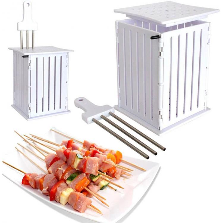 all in one place חצר וגינה 36 Holes Meat Skewer Kebab Maker Box Machine Beef Meat Maker Grill Barbecue Kitchen Accessories Tools The Goods For Kitchen