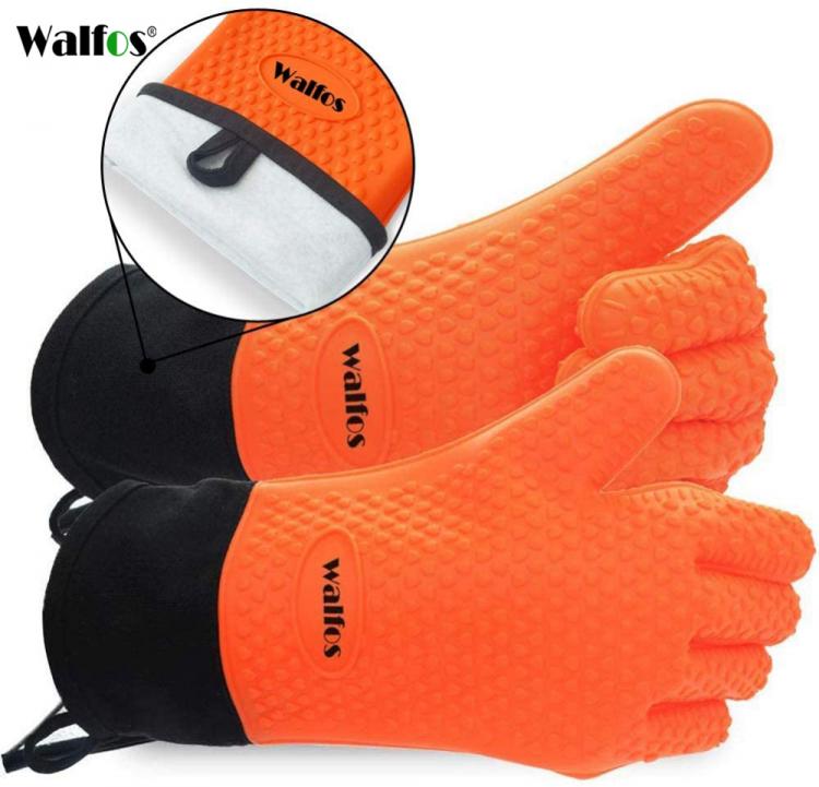 all in one place חצר וגינה Walfos  1 Piece Long Silicone Kitchen Gloves-BBQ Grill Gloves Heat Resistant Cooking Gloves For Grilling  Oven Mitts Gloves
