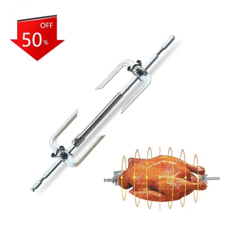 all in one place חצר וגינה BBQ Metal Oven Roasted Beef Turkey Rotisserie Forks Spit Charcoal Chicken Grill For Outdoor Camping Cooking Tools