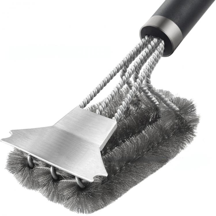 all in one place חצר וגינה Creative Three-head Spatula Oven Grilling Net Cleaning Brush Outdoor BBQ Barbecue Tool Household Stainless Steel Barbecue Brush