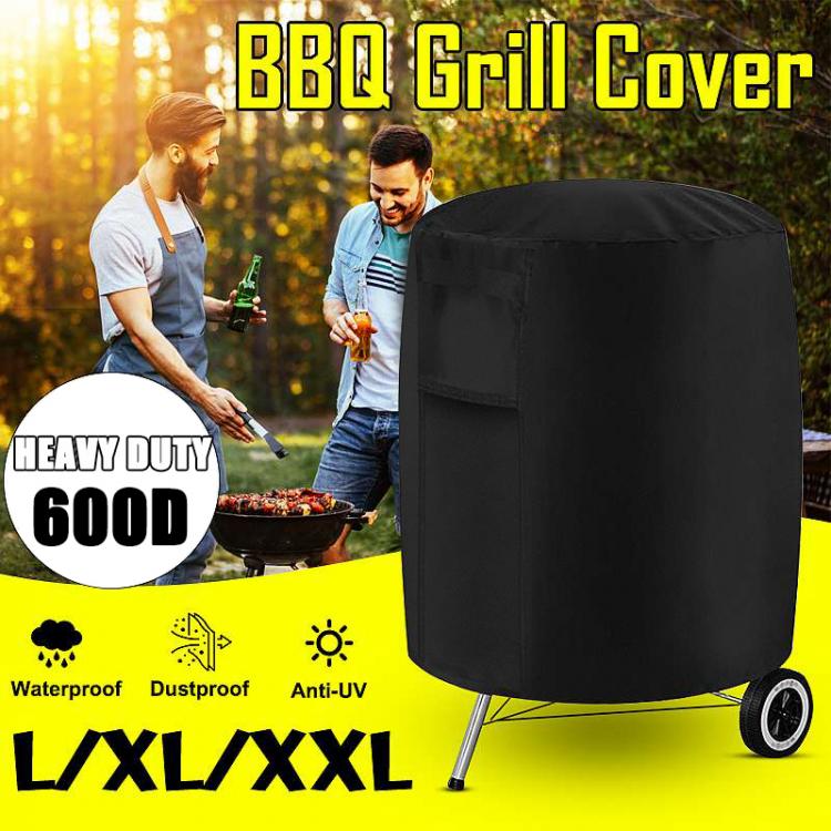 all in one place חצר וגינה 12 SIZES BBQ Cover Heavy Duty Grill Cover Outdoor Dust Waterproof Weber Rain Protective outdoor Barbecue cover round bbq black