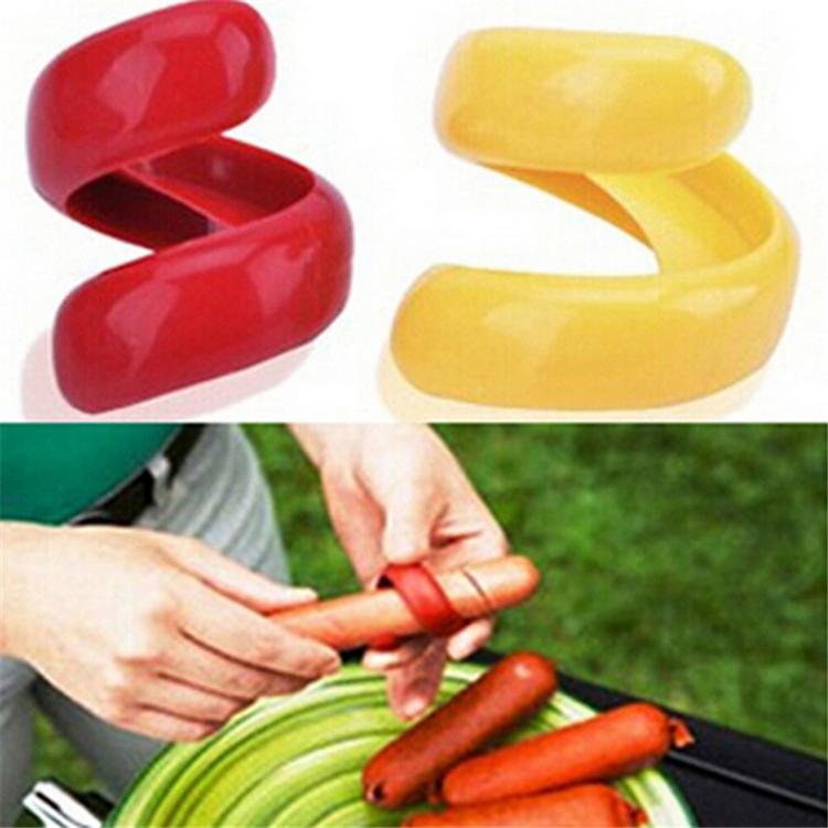 all in one place חצר וגינה Kitchen BBQ tools Barbecue Hot Dog Slice Plastic PP Sausage knife Creative Cooking Tool Kitchen Supplies 2 pcs