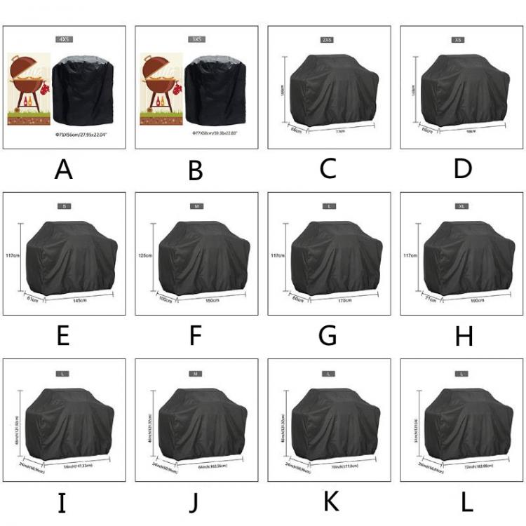 all in one place חצר וגינה Outdoor BBQ Grill Cover 7 Sizes Black Waterproof Barbeque Cover Heavy Anti-Dust Rain Protector Grill Cover BBQ Accessories