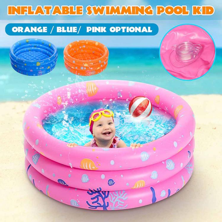 all in one place חצר וגינה 100cm 3Layers Children Inflatable Pool Bathing Tub Foldable Baby Kid Summer Home Indoor Outdoor Thick Round Swimming Pool