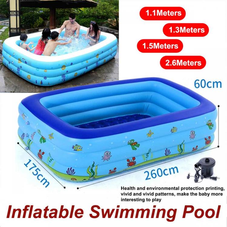 all in one place חצר וגינה 110cm-260cm Rectangular Inflatable Swimming Pool Paddling Pool Bathing Tub Outdoor Summer Swimming Pool for Kid Child Baby