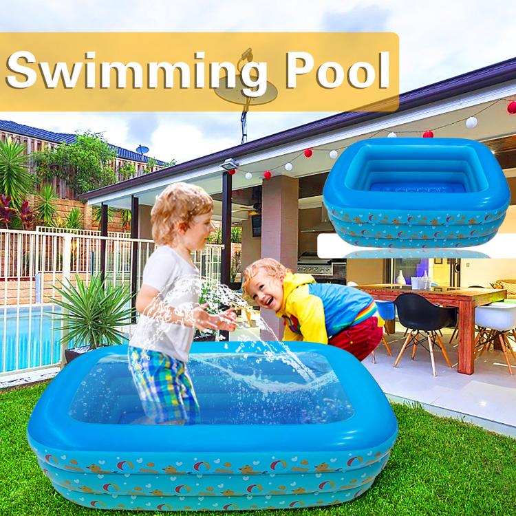 all in one place חצר וגינה 130/150CM 2/3Layers Child Inflatable Pool Bathing Tub Baby Kid Home Outdoor Large Swimming Pool Inflatable Square Swimming Pool