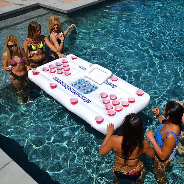 all in one place חצר וגינה Inflatable beer table 28 cup hole floating drainage table tennis game table entertainment ice trough