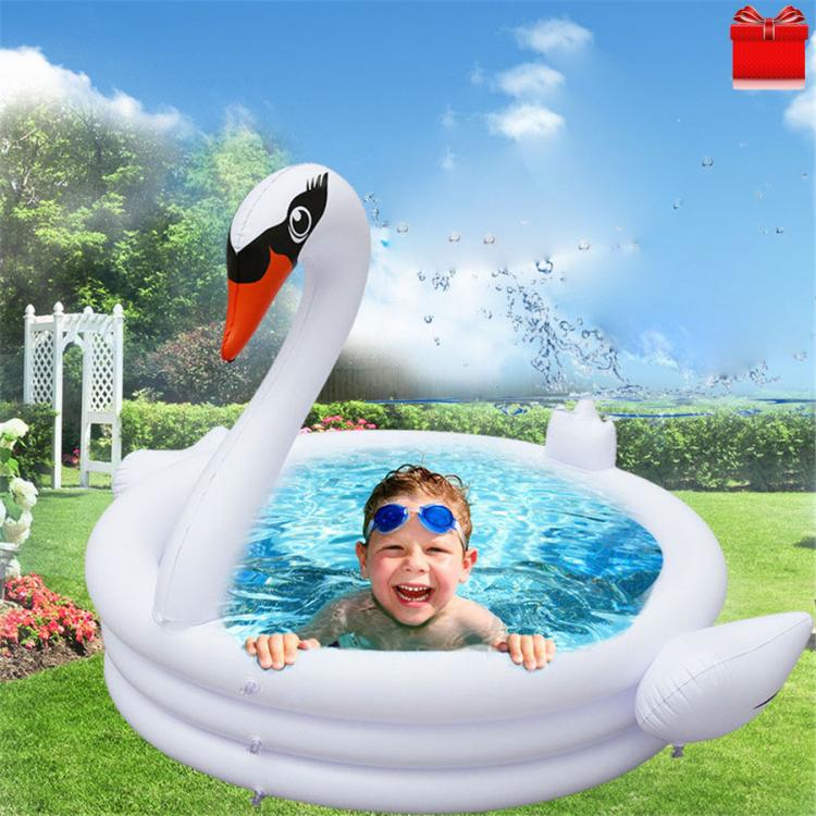 all in one place חצר וגינה Baby Portable Inflatable White Swimming Pool PVC Children Kids Cartoon White Inflatable Swan Pool Kids Summer Outdoor Funny Toys