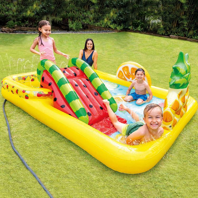 all in one place חצר וגינה Inflatable Swimming Pool Children Paddling Pool Outdoor Summer Spray Water Games Toys Backyard Lawn Water Slides Pools