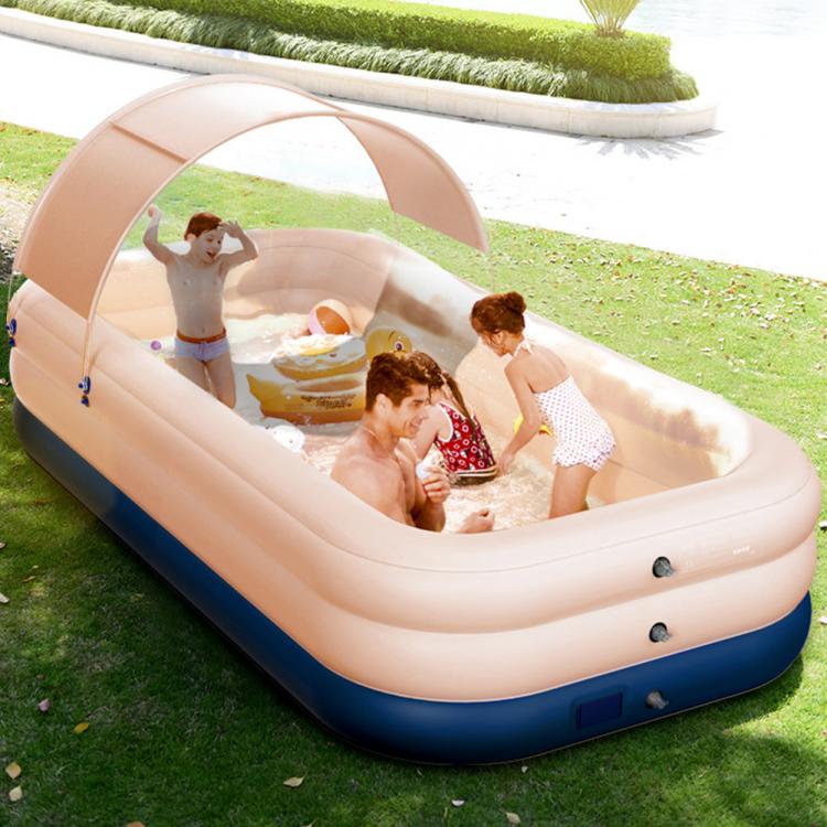 all in one place חצר וגינה 210CM 3 Layer Automatic Inflatable Swimming Pool Large pools for family Removable Children's Pool Ocean Ball PVC Thick Bath K