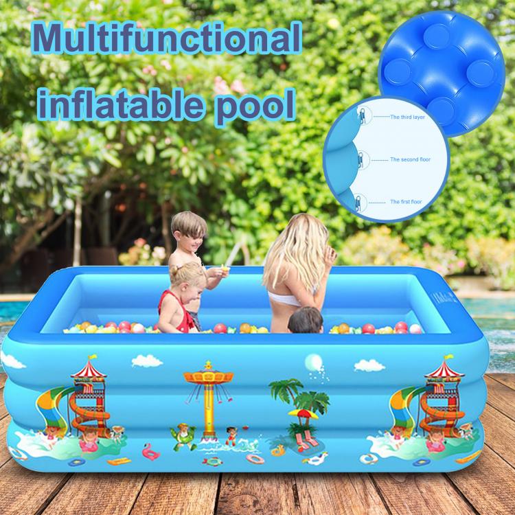 all in one place חצר וגינה Inflatable Pool Bathing Tub Baby Kid Home Outdoor Large Swimming Pool Inflatable Square Swimming Pool Family Swimming Pool L3
