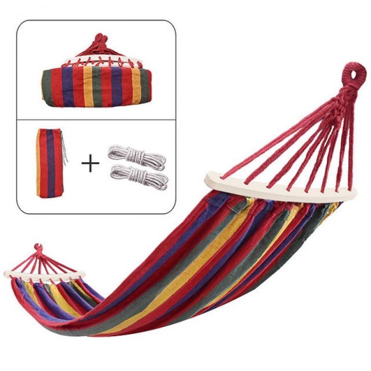 all in one place חצר וגינה Hamac extérieur Portable jardin hamac sport maison voyage Camping balançoire toile rayure accrocher lit hamac Double personnes s
