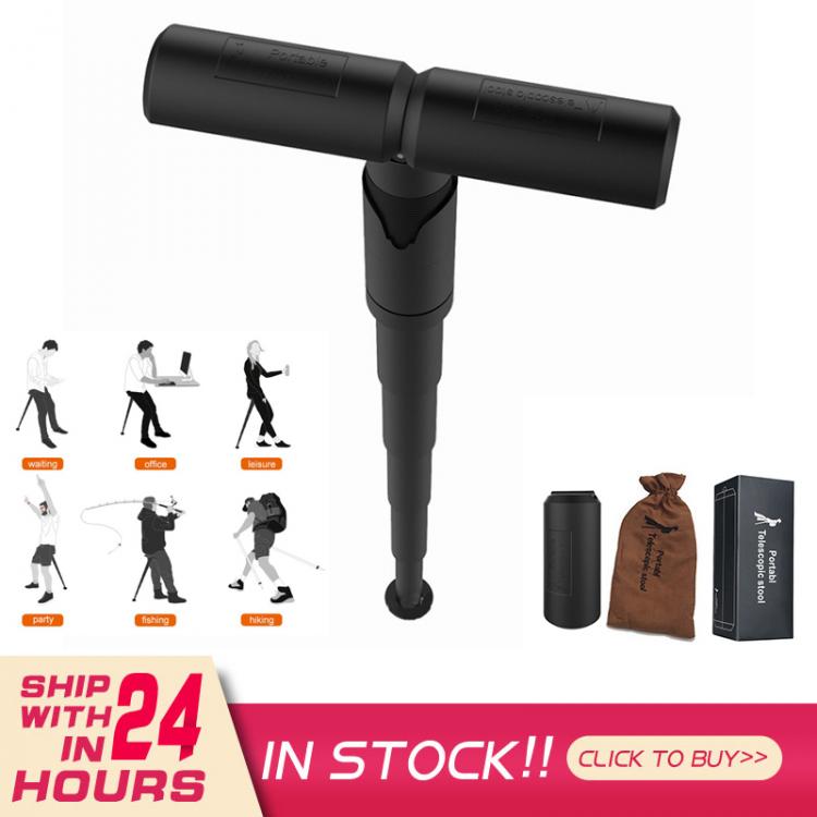 all in one place חצר וגינה Outdoor Queuing Artifact Folding Stool Portable Travel Queuing Mini Telescopic Stool Portable Seat Three Gears Adjustable Chairs